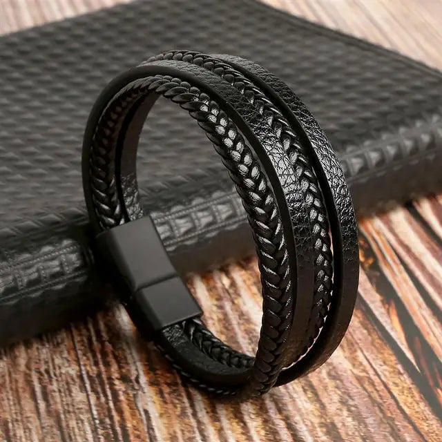 New Style Classic Men's Leather Bracelet Hand Woven Multilayer Combination Accessory Fashion Men Jewelry Wholesale Dropshipping