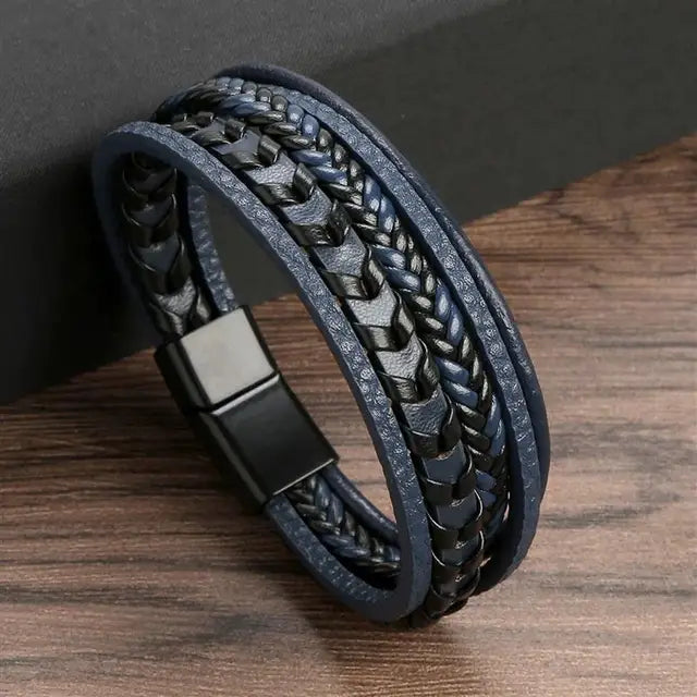 New Style Classic Men's Leather Bracelet Hand Woven Multilayer Combination Accessory Fashion Men Jewelry Wholesale Dropshipping