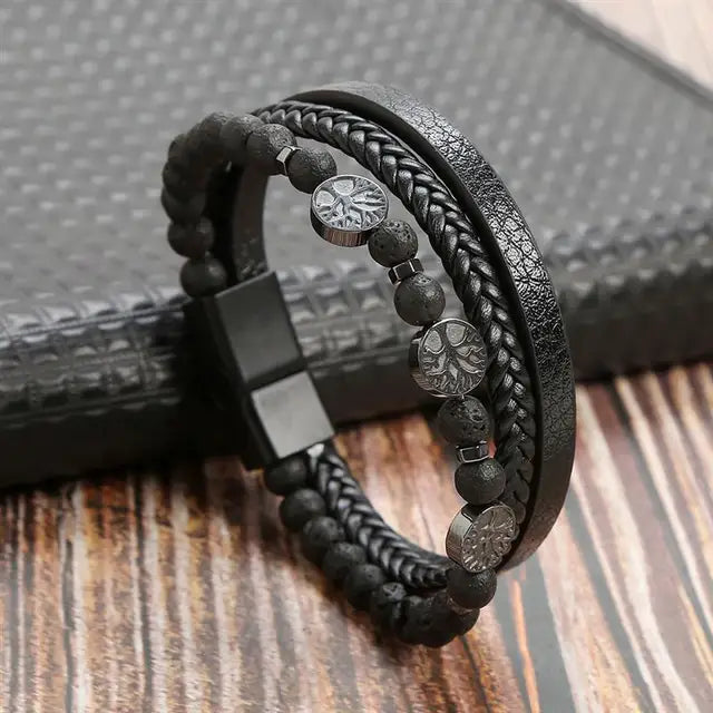 New Style Classic Men's Leather Bracelet Hand Woven Multilayer Combination Accessory Fashion Men Jewelry Wholesale Dropshipping