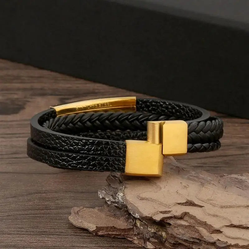 New Style Classic Men's Leather Bracelet Hand Woven Multilayer Combination Accessory Fashion Men Jewelry Wholesale Dropshipping