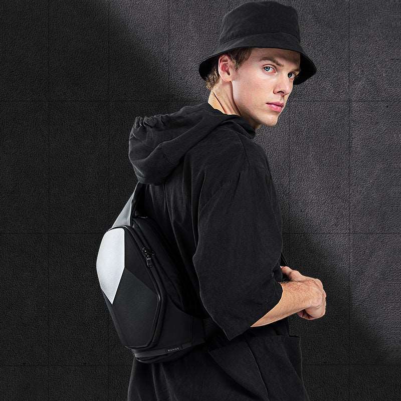 BANGE Shoulder Bag Men's Waterproof Chest Bag Trend Oblique Cross Bag Men's Polyhedral Waist Bag Business Hard Shell Small Bag