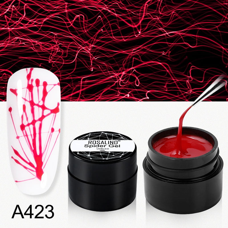 ROSALIND Gel Spider Line For Nails Art Gel Polish UV Colors Painting Gel Nail Polish Spider Gel Lacquer Web Stickers Gel Polish 