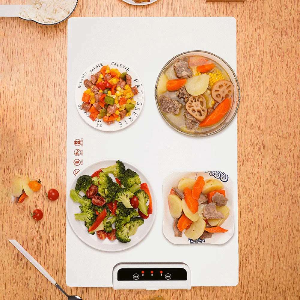 240W Fast Heating Food Electric Warming Tray Foldable Food Warm Plate Adjustable Temperature 60℃-100℃ Keep Food Hot Constant Mat