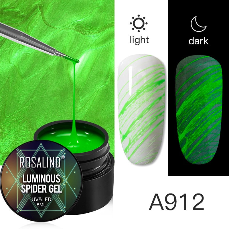 ROSALIND Gel Spider Line For Nails Art Gel Polish UV Colors Painting Gel Nail Polish Spider Gel Lacquer Web Stickers Gel Polish 