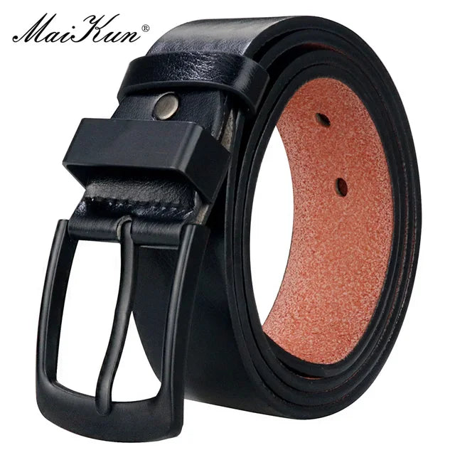 Cintura Casual Vintage da uomo Maikun cintura larga in pelle Versatile per studenti con fibbia ad ardiglione nera