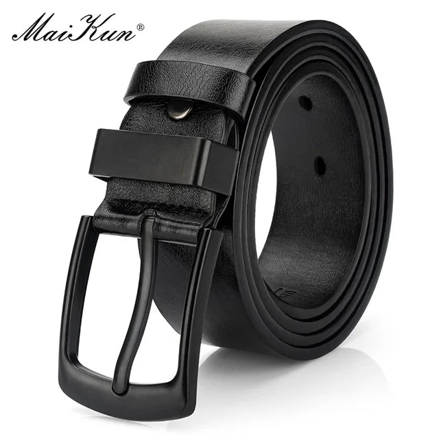 Cintura Casual Vintage da uomo Maikun cintura larga in pelle Versatile per studenti con fibbia ad ardiglione nera