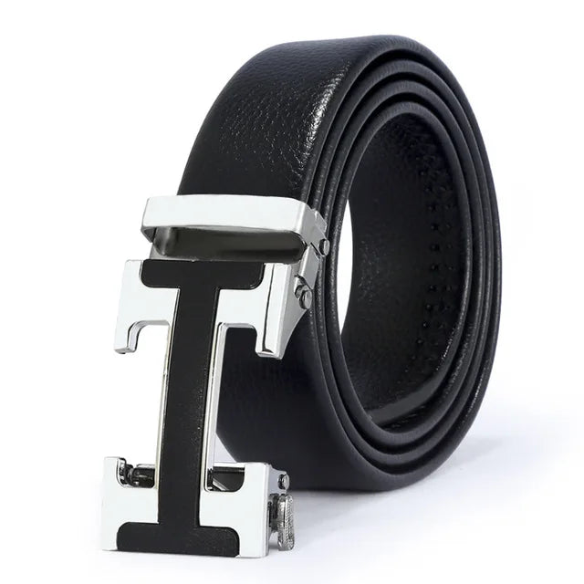 Cowhide Leather Belt Men Quality Luxury Leather Belts for Men Strap Metal Automatic Buckle Business Casual Luxury Men Belts