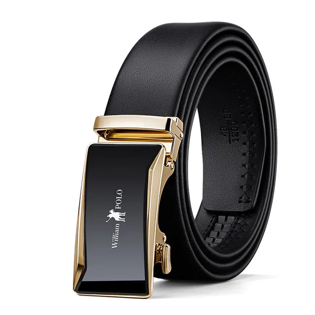 Men's Genuine Leather Belt Pure Cowhide Leather Automatic Buckle Trend Belt Youth Business Casual Pants Belt