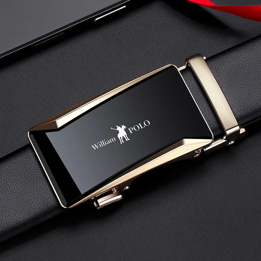 Men's Genuine Leather Belt Pure Cowhide Leather Automatic Buckle Trend Belt Youth Business Casual Pants Belt