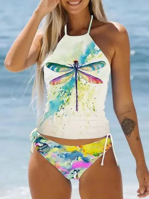 Costume da bagno da donna Coconut coulisse laterale Halter Neck Tankini Set Summer Beach Wear Cute Swimwear costume da bagno donna Bikini Sexy