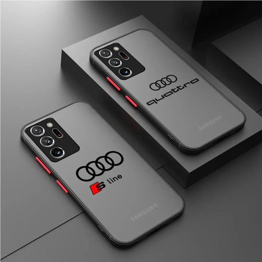 Phone Case for Samsung Galaxy Note 20 Ultra 10 Plus 8 9 S23 Ultra S21 S20 FE S22 Note 10 RS6-A-Audi wheels Matte Cover 