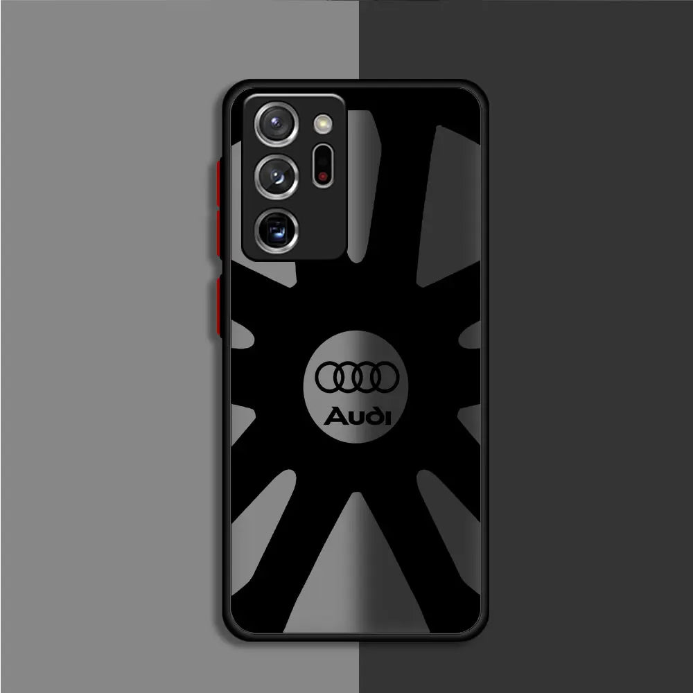 Phone Case for Samsung Galaxy Note 20 Ultra 10 Plus 8 9 S23 Ultra S21 S20 FE S22 Note 10 RS6-A-Audi wheels Matte Cover 