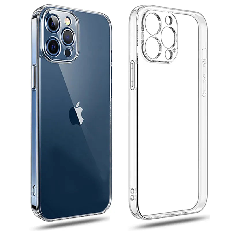 Transparente Handyhülle für iPhone 11 12 13 14 15 Pro Max Weiche Silikonhülle für iPhone 13 Mini X XS Max XR 8 7 6 Plus Rückseite