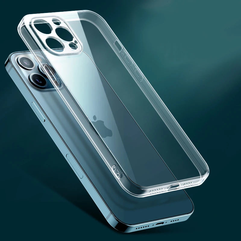 Transparente Handyhülle für iPhone 11 12 13 14 15 Pro Max Weiche Silikonhülle für iPhone 13 Mini X XS Max XR 8 7 6 Plus Rückseite