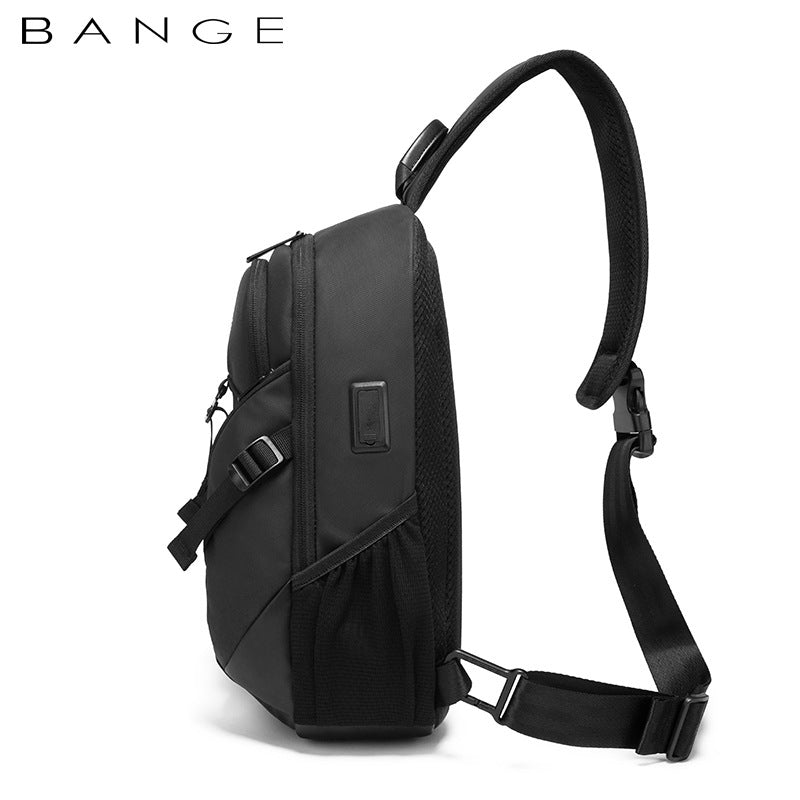 New Men's Summer Chest Bag Fashion Trend Atmospheric Business Messenger Bag All-Match USB Shoulder Bag