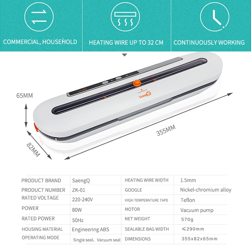 saengQ Best Vacuum Food Sealer 220V/110V Automatic