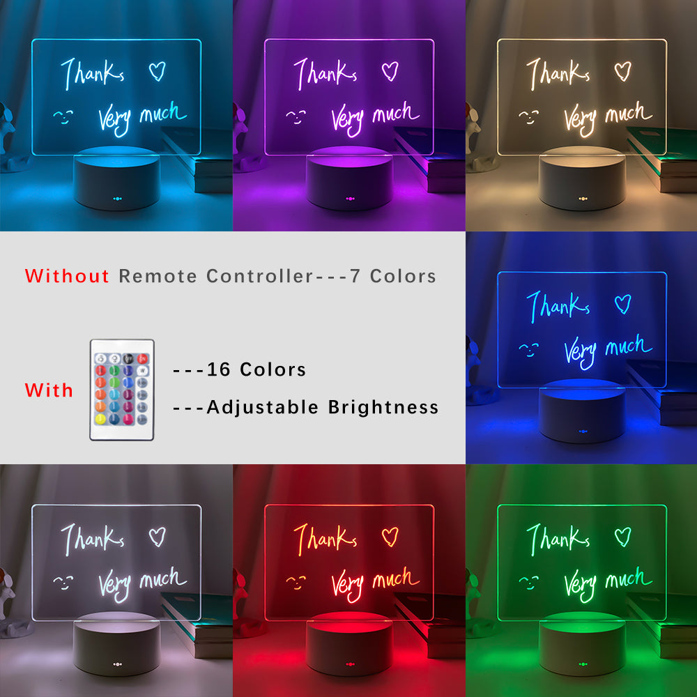 Transparent Luminous Acrylic Note Board 3d Night Light Can Be Erased And Written On The Computer Side Ins Night Light Message Board Memo 