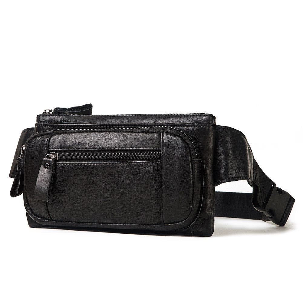 Genuine Leather Men's Waist Bag First Layer Leather Multifunctional Chest Bag Retro Messenger Bag