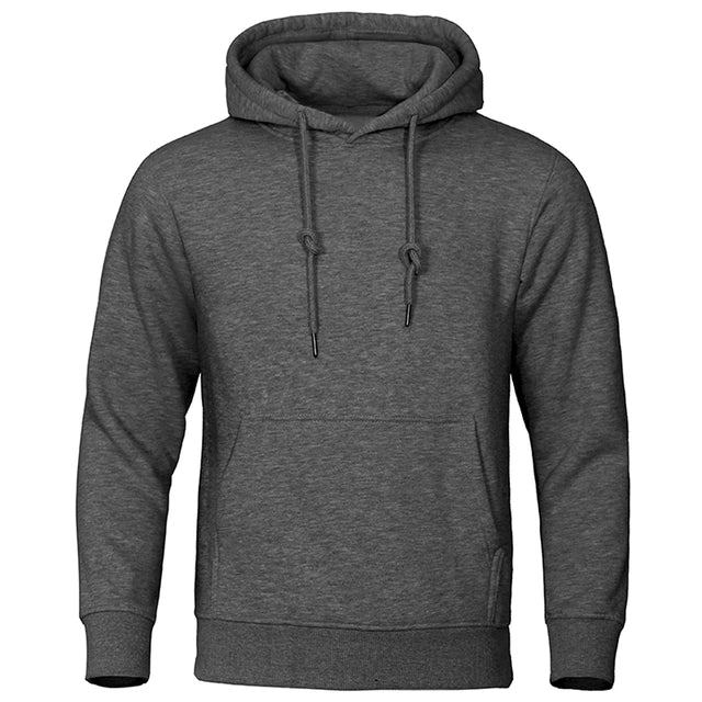 Solid Color Men's Hoodies Warm Fleece Men's Sweatshirt Fashion Streetwear Loose Breathable Pullovers Men's Casual Brand Hoodie