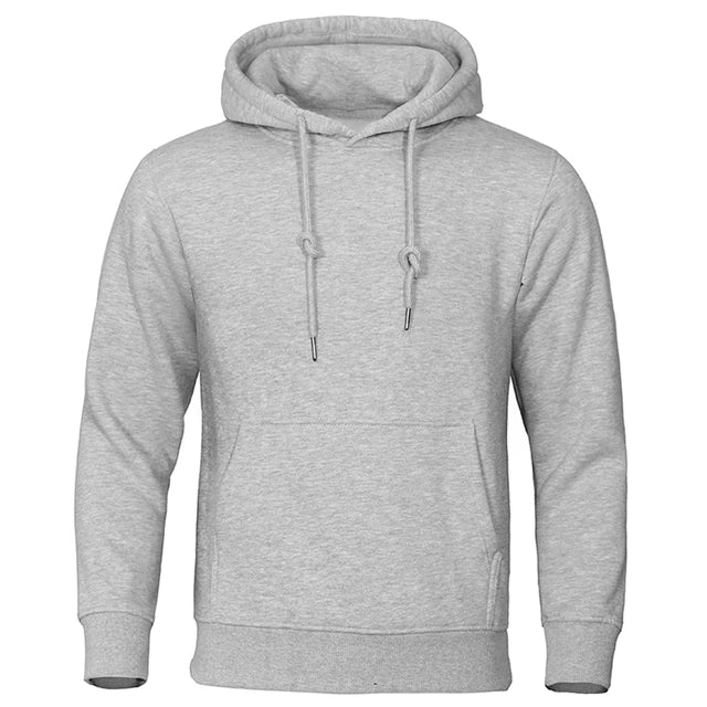 Solid Color Men's Hoodies Warm Fleece Men's Sweatshirt Fashion Streetwear Loose Breathable Pullovers Men's Casual Brand Hoodie