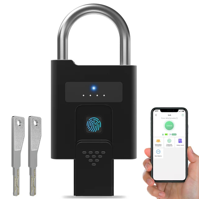 Fingerprint Digital Safety Garden Door Lock Outdoor Smart Waterproof Bluetoot App Heavy Duty Doorlock Luggage Truck Key Padlock