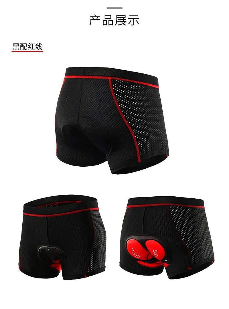 Fualrny Breathable Cycling Shorts Cycling Underwear 5D Gel Pad Shockproof Bicycle Underpant MTB Road Bike Underwear Men Shorts