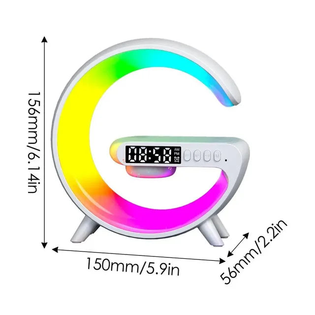 G-Lautsprecher-Alarmlampe mit kabellosem Ladegerät. G-Lautsprecher-Alarmlampe, schnelles Aufladen, kabelloses Ladegerät, Nachtlicht-Dekoration