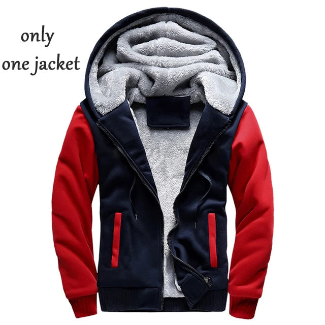 Winter Sports Jacket Pants Tracksuits Men's Coats Pants Set Thicken Fleece Thermal Sweatshirts Camouflage Sweatshirt Set