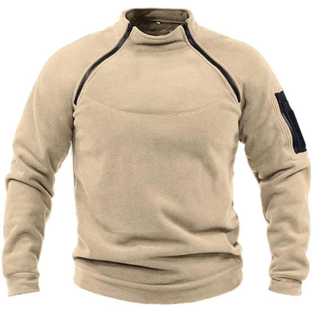 Giacca tattica da esterno in pile da uomo abbigliamento cerniere calde Pullover da uomo cappotto antivento felpa termica da trekking