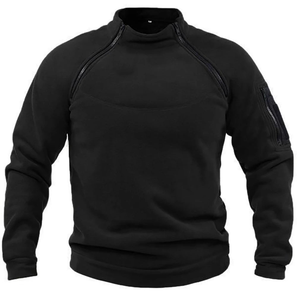 Giacca tattica da esterno in pile da uomo abbigliamento cerniere calde Pullover da uomo cappotto antivento felpa termica da trekking