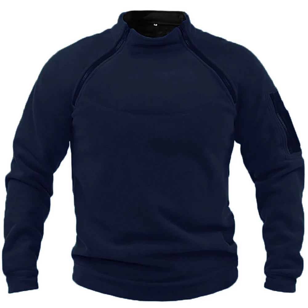 Giacca tattica da esterno in pile da uomo abbigliamento cerniere calde Pullover da uomo cappotto antivento felpa termica da trekking