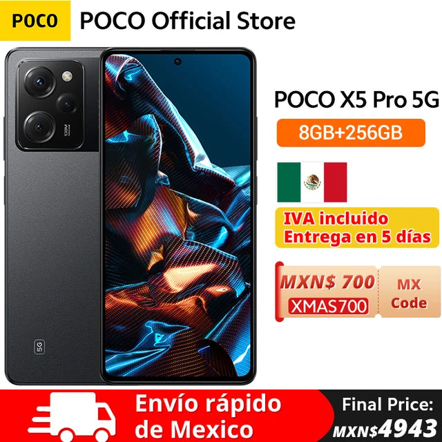 Global Version POCO X5 Pro 5G 128GB/256GB Snapdragon 778G Octa Core 6.67" AMOLED DotDisplay 108MP Camera 67W Charging