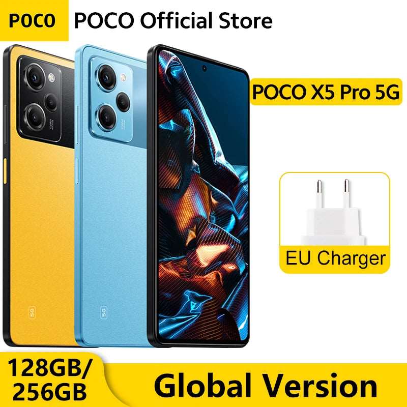 Global Version POCO X5 Pro 5G 128GB/256GB Snapdragon 778G Octa Core 6.67" AMOLED DotDisplay 108MP Camera 67W Charging