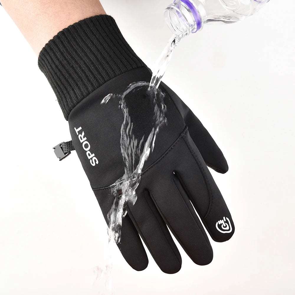 Guanti da uomo impermeabili invernali antivento sport pesca Touchscreen guida moto sci guanti da ciclismo caldi antiscivolo da donna