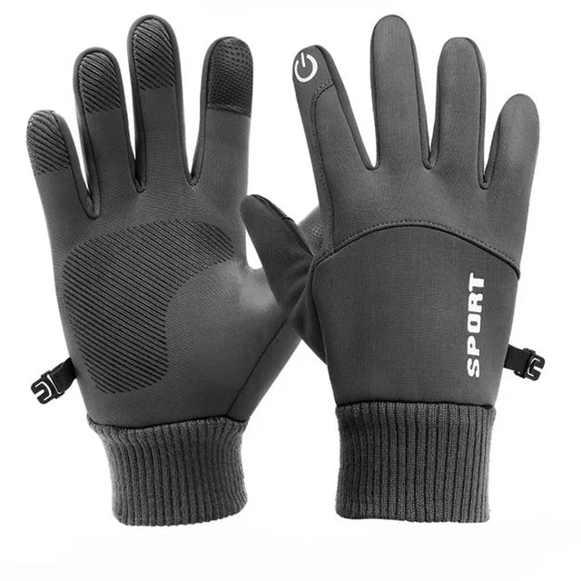 Men's Winter Waterproof Windproof Gloves Sports Fishing Touchscreen Driving Motorcycle Skiing Women's Non-slip Warm Cycling Gloves