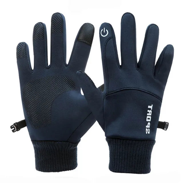 Men's Winter Waterproof Windproof Gloves Sports Fishing Touchscreen Driving Motorcycle Skiing Women's Non-slip Warm Cycling Gloves