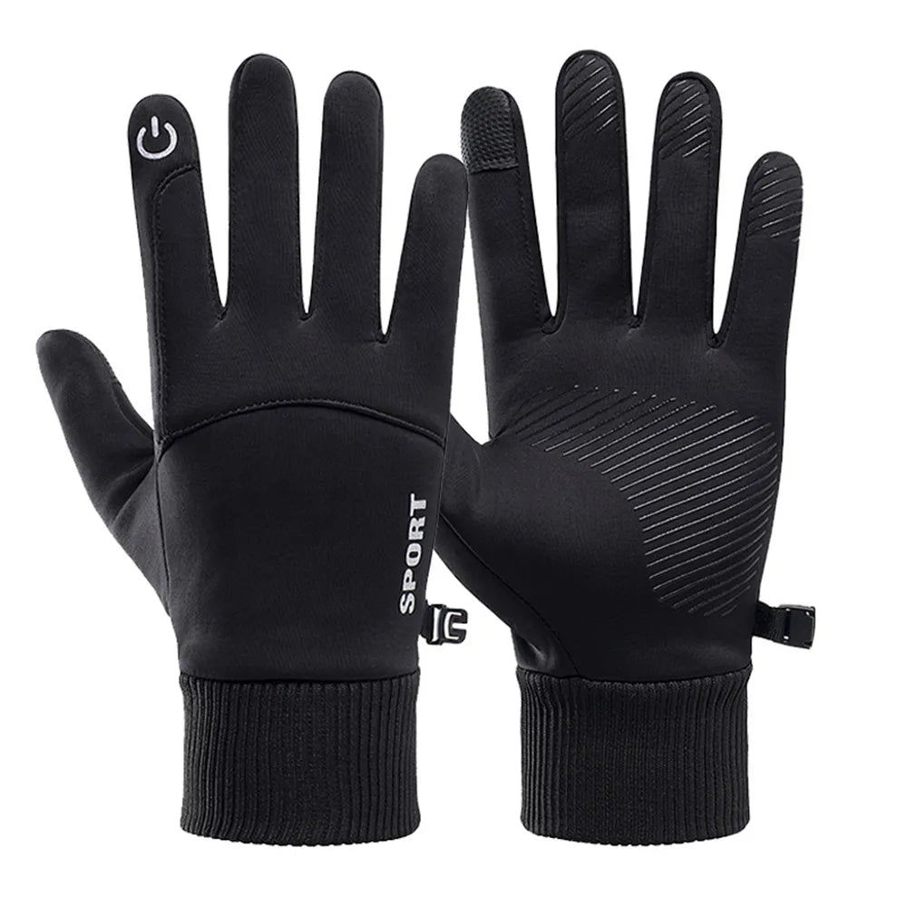 Men's Winter Waterproof Windproof Gloves Sports Fishing Touchscreen Driving Motorcycle Skiing Women's Non-slip Warm Cycling Gloves