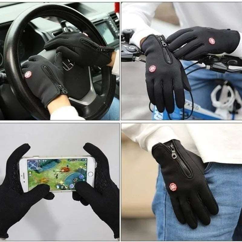 Guanti invernali per uomo guanti freddi antivento impermeabili Snowboard moto equitazione guida guanto con cerniera Touchscreen caldo