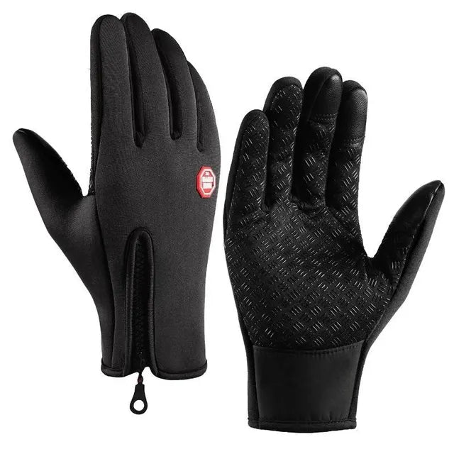 Winter Gloves for Men Waterproof Windproof Cold Gloves Snowboard Motorcycle Riding Driving Glove with Zipper Warm Touchscreen