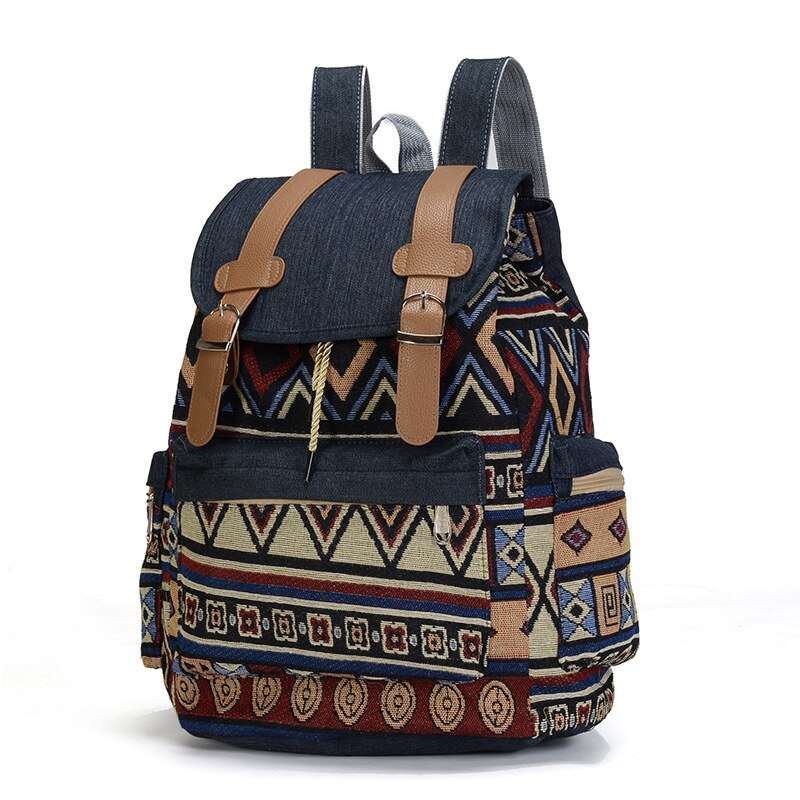 High Quality Women Canvas Vintage Backpack Ethnic Backpacks Bohemian Backpack Schoolbag Rugzak Back Pack Bag Pack Rucksack