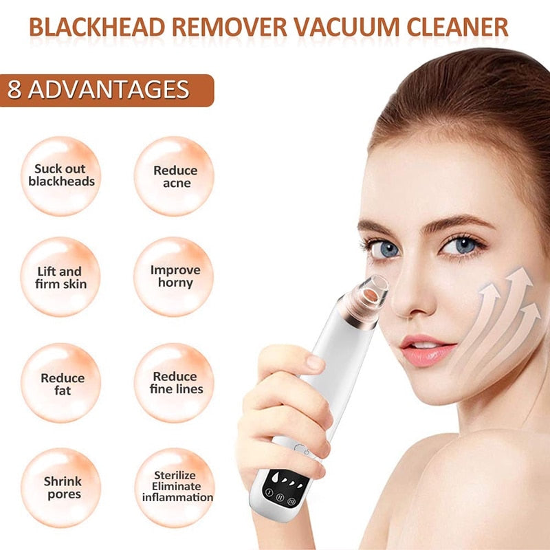 Pore ​​cleaner blackhead remover vacuum Face skin care Black heads Acne Pimple Removal Vacuum cleaner black dot Removal Tools 