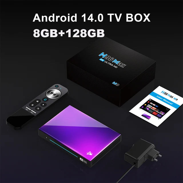 H96 MAX M9 AI Android 14 TV BOX NPU 6TOPS Rockchip RK3576 8-Core 2.4G 5G Wifi6 BT5.4 1000M LAN 8K 4K 120fps 4GB 64GB 8GB 128GB