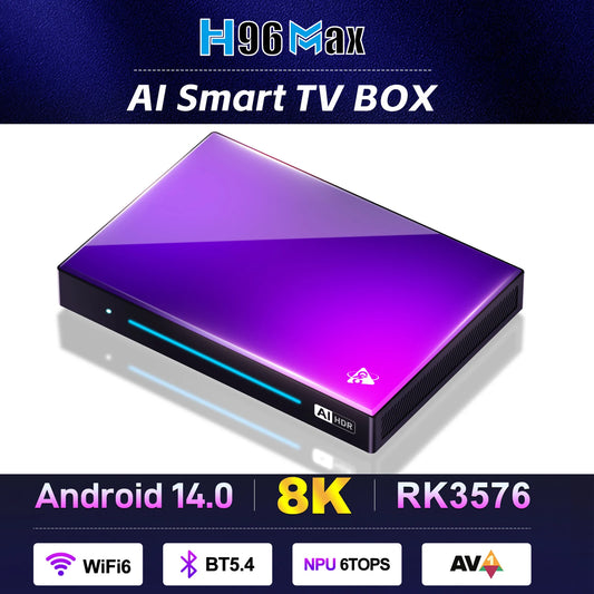 H96 MAX M9 AI Android 14 TV BOX NPU 6TOPS Rockchip RK3576 8-Core 2.4G 5G Wifi6 BT5.4 1000M LAN 8K 4K 120fps 4GB 64GB 8GB 128GB