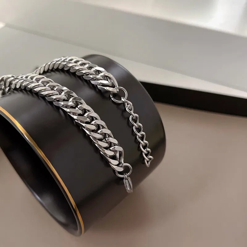 Hip Hop männer Armbänder Auf Hand Cuban Link Kette Harajuku Edelstahl Paar Armband Für Männer Hand Kette Goth schmuck