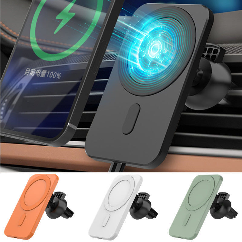 15w Magnetic Car Wireless Charger Phone Stand For Iphone 12 ProMax 12Mini Magsafe Car Holder 