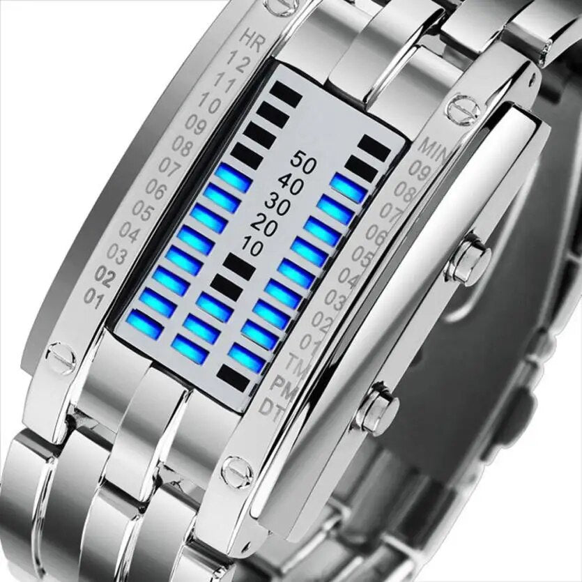 Edelstahl Digitale LED Sport Armband Männer Uhr Mode Kleid Wasserdicht Armbanduhr Relogio Masculino Drop Shipping