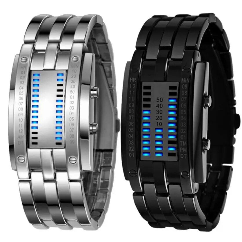 Edelstahl Digitale LED Sport Armband Männer Uhr Mode Kleid Wasserdicht Armbanduhr Relogio Masculino Drop Shipping