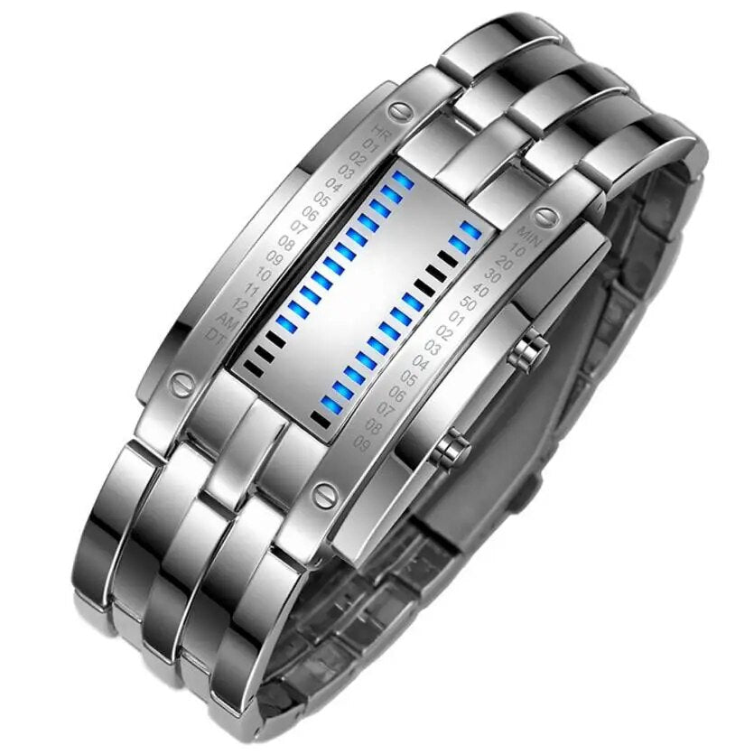 Stainless Steel Digital LED Sports Bracelet Men Watch Fashion Dress Water Resistant Wristwatch Relogio Masculino Drop Shipping