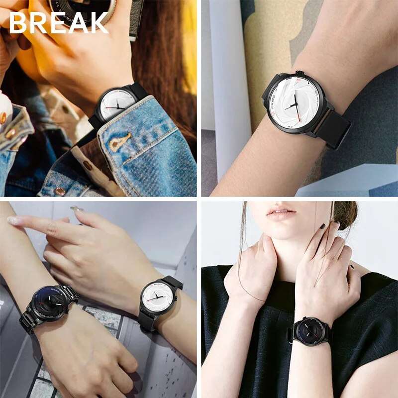 BREAK Unique Creative Photographer Series Camera Style Men Women Casual Quartz Sport Analog Dress Stainless Strap  Wristwatch