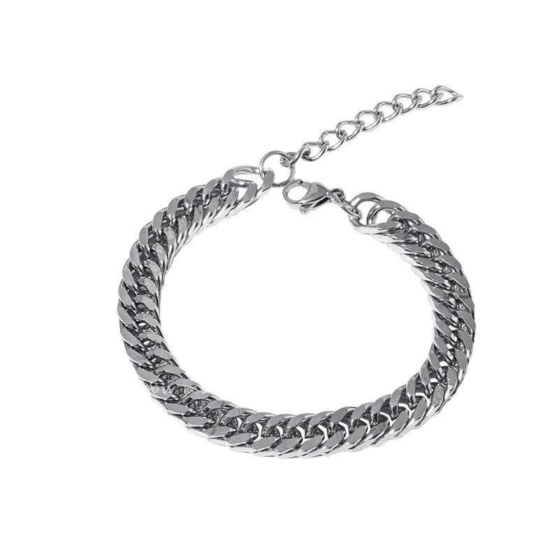 Hip Hop männer Armbänder Auf Hand Cuban Link Kette Harajuku Edelstahl Paar Armband Für Männer Hand Kette Goth schmuck